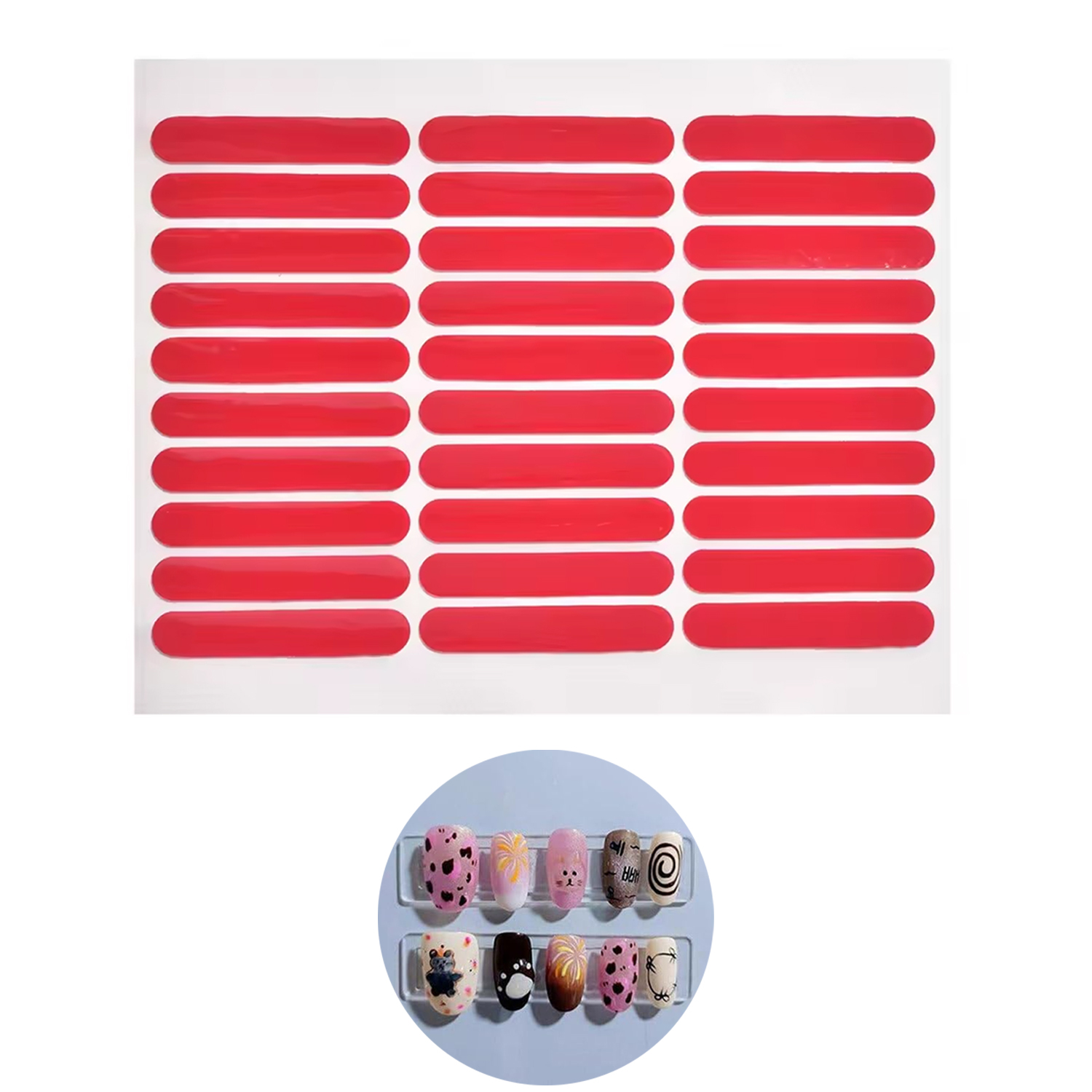 Nail Art Overlay - LULAA 両面クリスタルテープ ネイルアート用 ネイルステッカー 粘着ツール マニキュアディスプレイストリップボードステッカー付属
