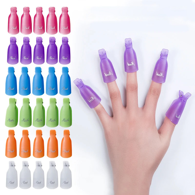 Nail Art Gel Polish - 10個入り/袋 マニキュアアート ディップキャップクリップ ネイルクリーニング マニキュア UVジェル