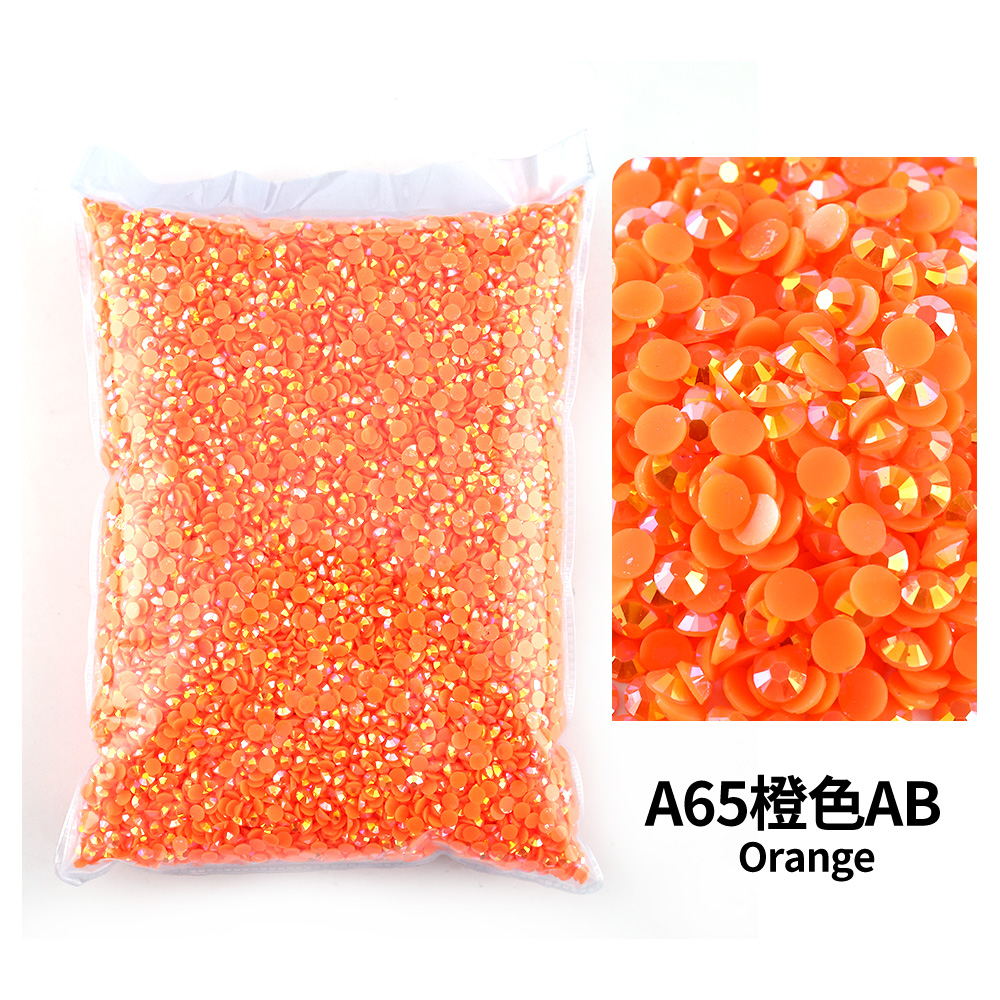 Nail Art Orange - ネイルアートガーメントデコレーション用の透明なラインストーンゼリー,2mm,3mm,4mm,5mm,6mmのバルク樹脂ファセット,フラットバック