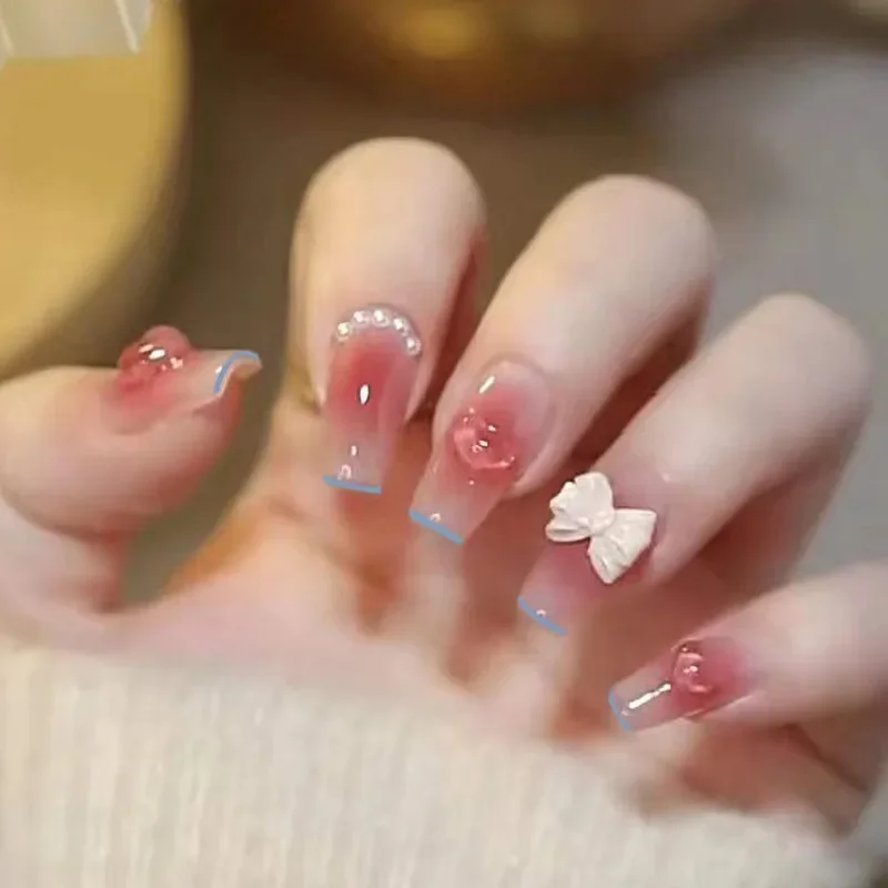 Nail Art Love - 人工蝶ネクタイ,正方形,マニキュアアクセサリー,バレリーナ,フレンチマニキュア,24個セット