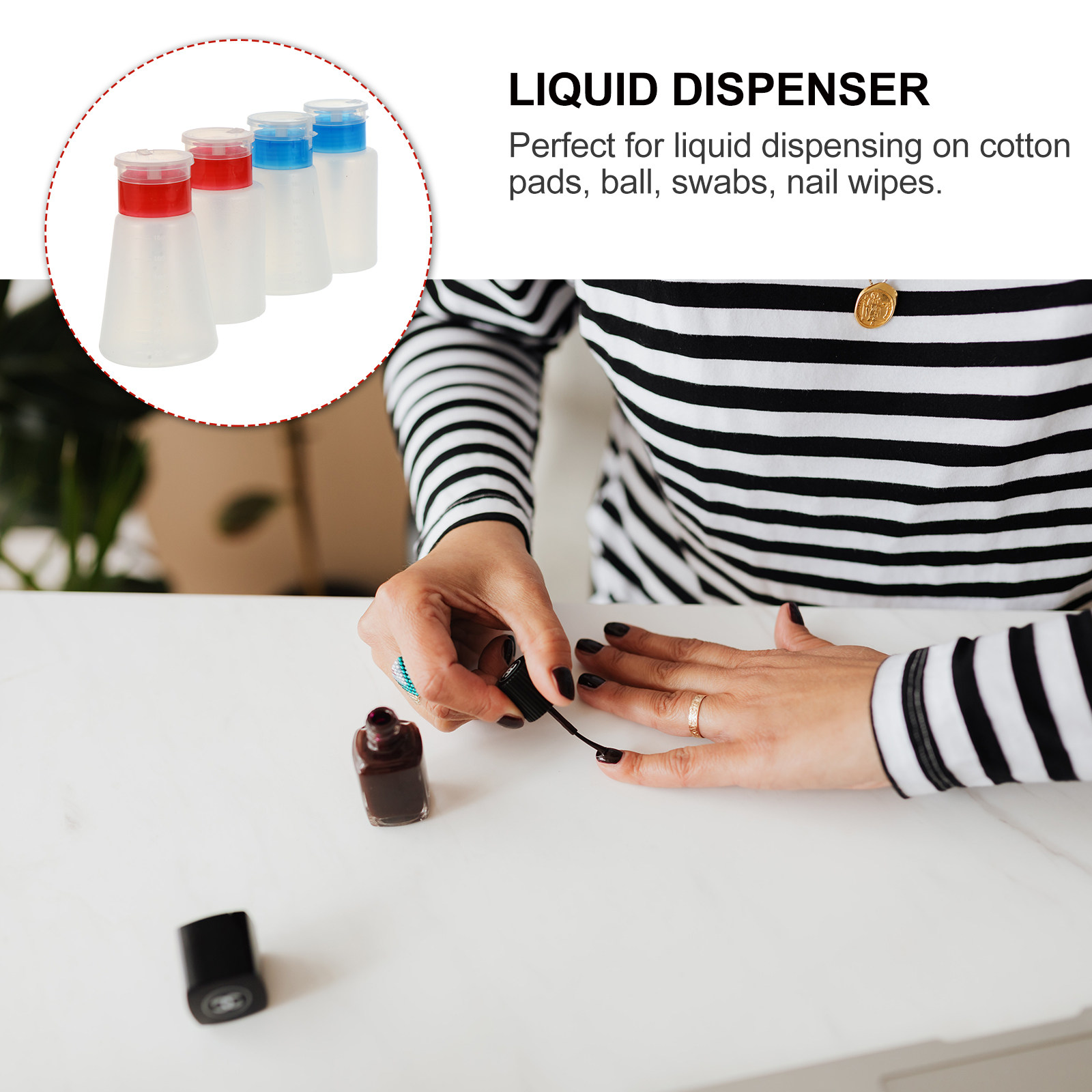 4個入りネイルポリッシュボトルポンプディスペンサー、漏れ防止 - Nail Art Remover のレビューと価格