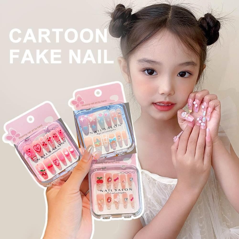 新しいファッション漫画風子供用ネイルチェリーラブハート取り外 - Nail Art Love のレビューと価格