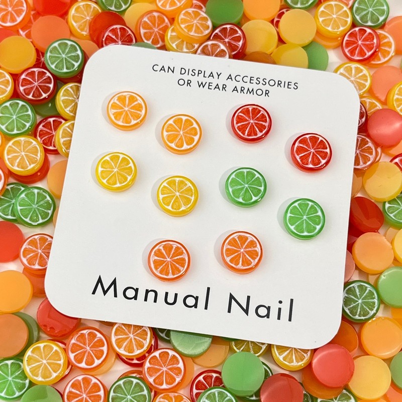 20個入り 3Dミニシミュレートフード レモンオレンジスライ - Nail Art Orange のレビューと価格