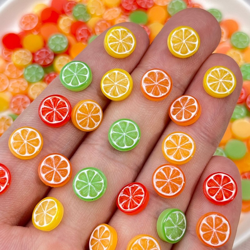 20個入り 3Dミニシミュレートフード レモンオレンジスライ - Nail Art Orange のレビューと価格