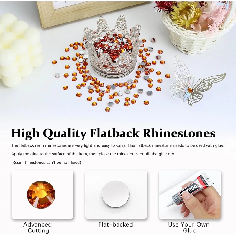 オレンジ色のシルバーフラットバック樹脂ラインストーン 2mm - Nail Art Orange のレビューと価格