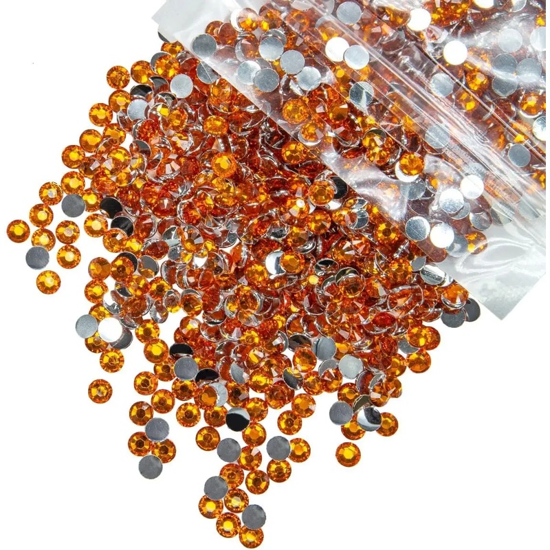 オレンジ色のシルバーフラットバック樹脂ラインストーン 2mm - Nail Art Orange のレビューと価格