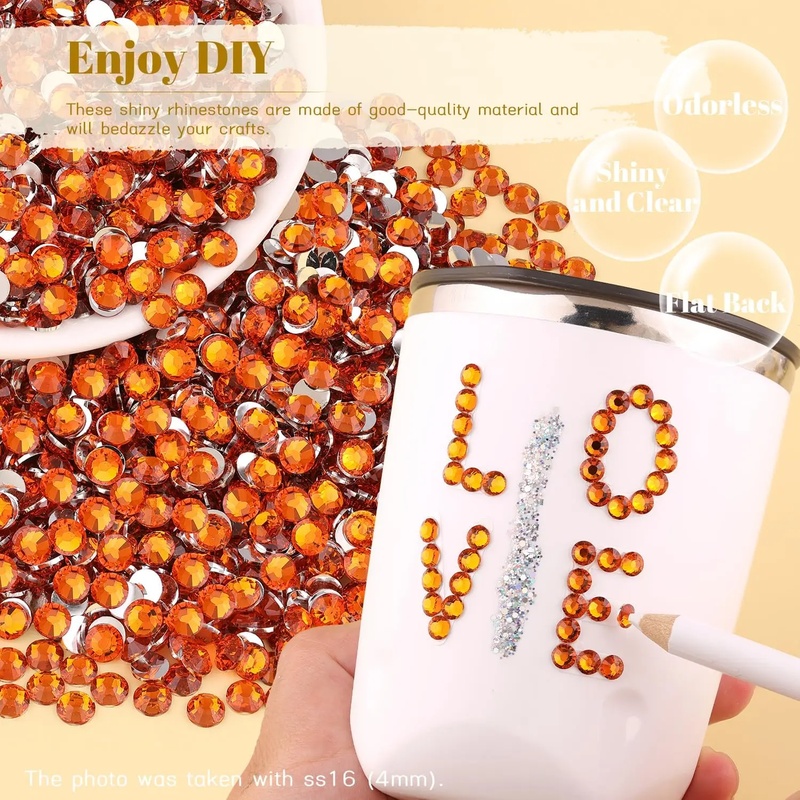 オレンジ色のシルバーフラットバック樹脂ラインストーン 2mm - Nail Art Orange のレビューと価格