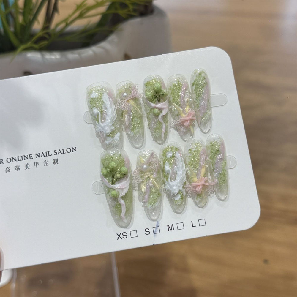 かわいい甘いガーリッシュスタイルグリッター 3D フラワーベ - Nail Art Love のレビューと価格