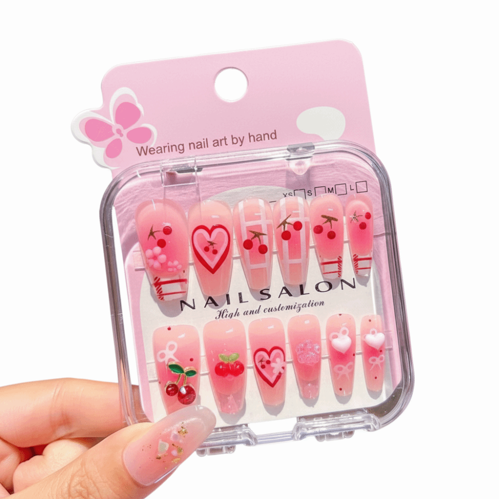 ホットな漫画風子供用ネイル、チェリーラブハートキュートなプレ - Nail Art Love のレビューと価格