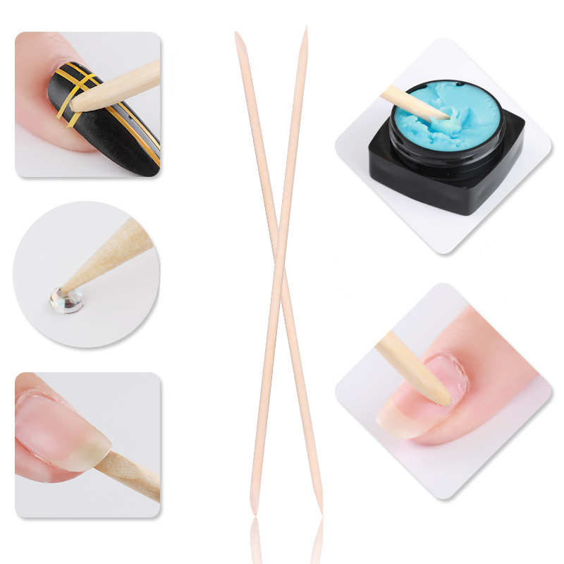 木製キューティクルトリマー,50/100個/バッチ,ダブルエ - Nail Art Orange のレビューと価格
