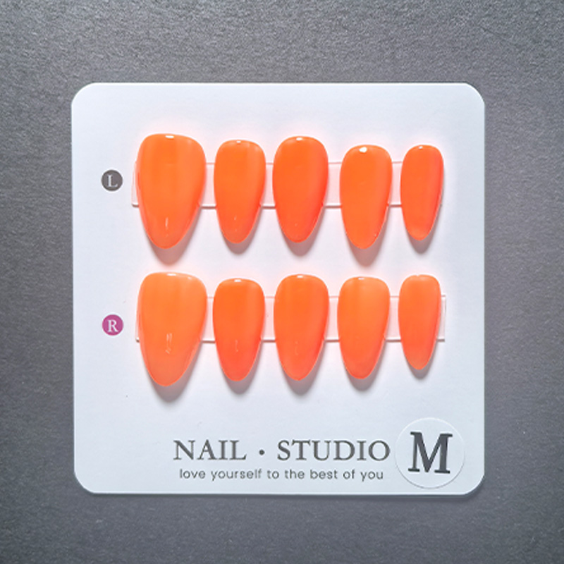 10個入り アーモンド型 つけ爪 ハンドメイド 明るい夏の色 - Nail Art Orange のレビューと価格