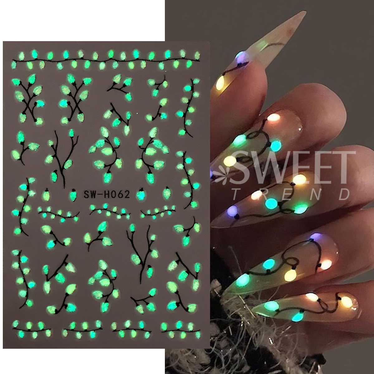 3枚入り 光るクリスマス3Dネイルアートステッカー 夜光クリ - Nail Art Trend 2026 のレビューと価格