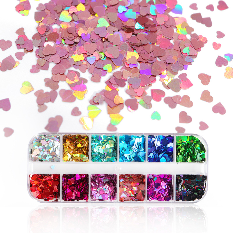 混合色の蛍光蝶キラキラまつげ延長アクセサリーネイルアートグリ - Nail Art Overlay のレビューと価格