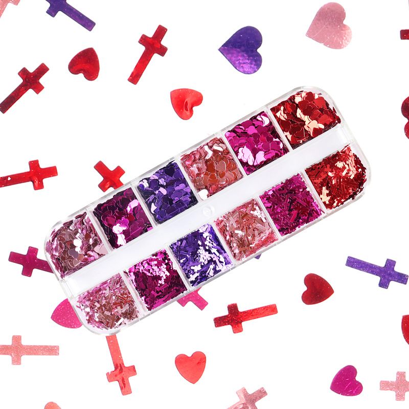 混合色の蛍光蝶キラキラまつげ延長アクセサリーネイルアートグリ - Nail Art Overlay のレビューと価格
