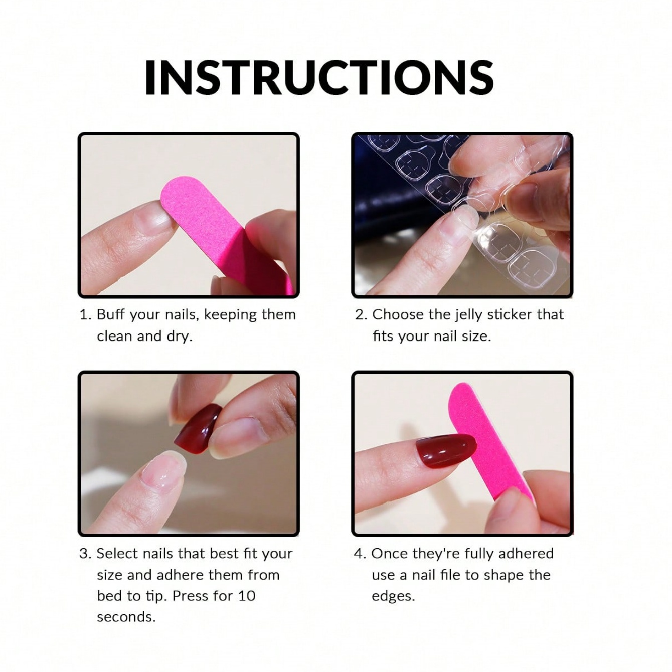 10個入り純手作業でプレスされたショートスクエアネイルアート - Nail Art Overlay のレビューと価格