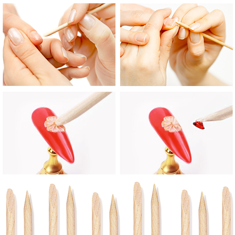 ネイルキューティクルプッシャーオレンジウッドスティックネイル - Nail Art Orange のレビューと価格